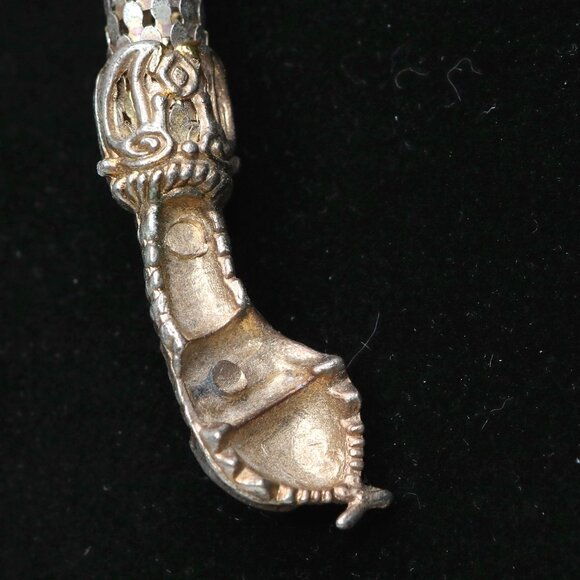 Vintage Gold Tone Snake Necklace | Coil Chain Statement Jewelry Fashion Mesh - Picture 7 of 12